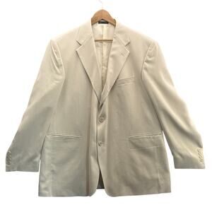 Zagato Signature Collection 100% Silk White 2 Button Blazer Sport Jacket Men 46R